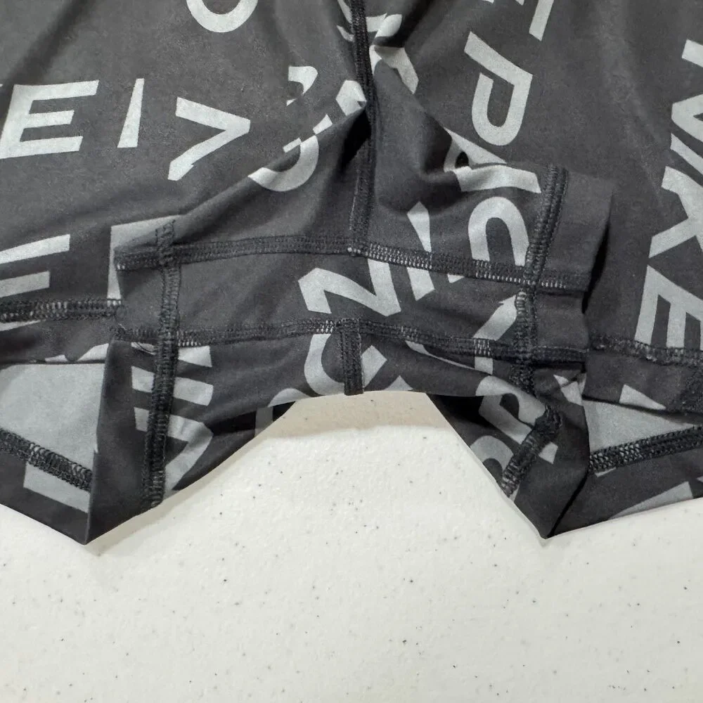 Nike Pro Compression Shorts Small Black Gray Logo Athletic Training FB6457-010